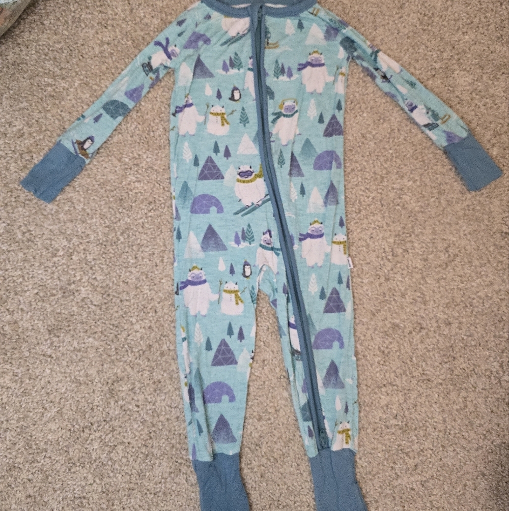 Little Sleepies Blue Patterned Footies